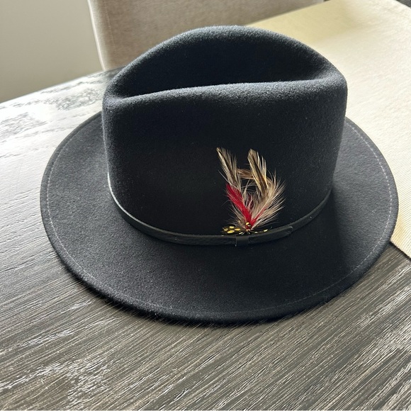 Tiger Pride Men’s Vintage 100% Wool Black Gambler Style Fedora - Picture 2 of 10